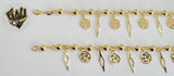 (1-0715) Gold Laminate-6mm Alternative Link Bracelet w/ Charms- 7.5" -BGF - Fantasy World Jewelry