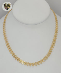 (1-6067) Gold Laminate - Leaf Link Necklace - BGF