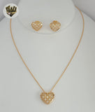 (1-6376) Gold Laminate - Zircon Heart Set - BGO