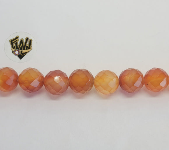 (MBEAD-222) 10mm Carnelian Faceted Beads - Fantasy World Jewelry