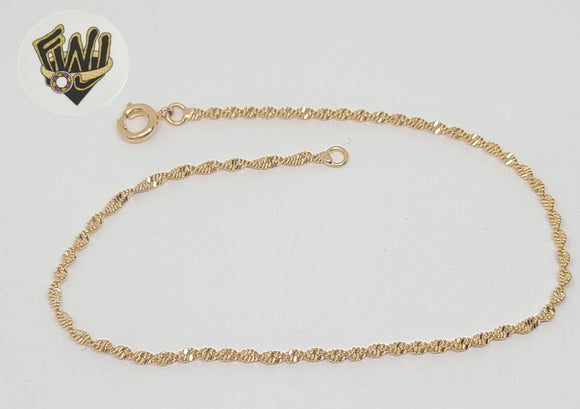 (1-0409) Gold Laminate - 2mm Magic Twist Bracelet - 8'' - BGO - Fantasy World Jewelry