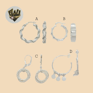 (2-4061) 925 Sterling Silver - Alternative Hoops. - Fantasy World Jewelry