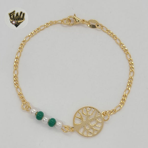 (1-0522) Gold Laminate Bracelet - Tree of Life Bracelet - BGF - Fantasy World Jewelry