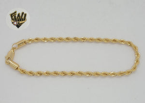 (1-0046) Gold Laminate - 4mm Rope Link Anklet - 9.5" - BGF - Fantasy World Jewelry