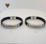 (MBRA-09) Stainless Steel - Plate Bracelet. - Fantasy World Jewelry