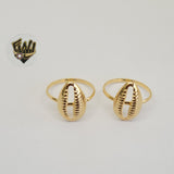 (1-3050) Gold Laminate-Shell Ring - BGO - Fantasy World Jewelry