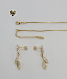 (1-6441) Gold Laminate - Zircon Leaf Set - BGO - Fantasy World Jewelry
