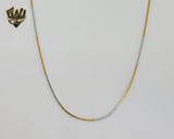 (1-1679) Gold Laminate - 1mm Two Tones Snake Link Chain - BGO