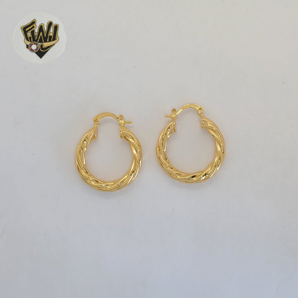 (1-2603-4) Gold Laminate - Twisted Hoops - BGO