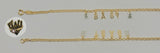 (1-0915) Gold Laminate - 3mm Rolo Link w/ Charms Bracelet - 7.5" - BGF - Fantasy World Jewelry