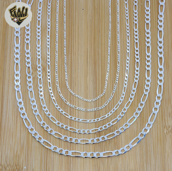 925 Sterling Silver Figaro Chain Band Ring - Sizes K L M N O P Q R S - Old English Jewellers