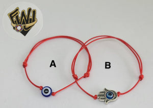 (MBRA-03) Fashion Red String Bracelet, Dozen 12pc - Fantasy World Jewelry