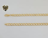 (1-1844) Laminado de oro - Cadena de eslabones curvos de 5,5 mm - BGF