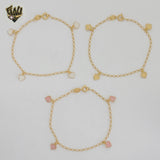 (1-0910) Gold Laminate - 2mm Open Link Heart Bracelet - 7.5" - BGF