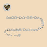 (2-0443) 925 Sterling Silver - 5mm Zircon Infinity Link Bracelet.