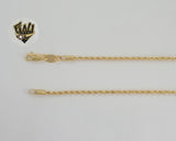 (1-1724) Laminado de oro - Cadena de eslabones de cuerda de 2 mm - BGF