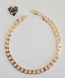 (1-60009) Gold Laminate- 6mm Curb Link Men Bracelet - 8.5" - BGF - Fantasy World Jewelry