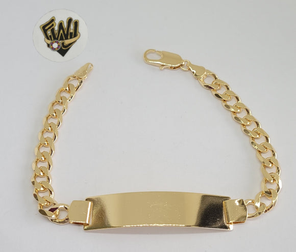 (1-60068) Gold Laminate - 7mm Curb Link Men Bracelet w/Plate - 8.5