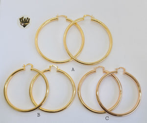 (1-2861) Gold Laminate - Plain Hoops - BGO - Fantasy World Jewelry