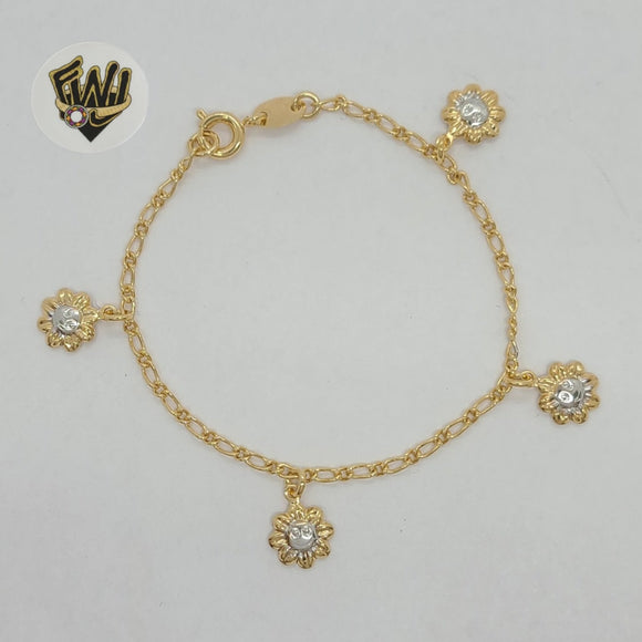 (1-0924) Gold Laminate - 2mm Charms Bracelet - 6
