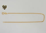 (1-0032) Laminado de oro - Tobillera con eslabones marineros planos de 2 mm - 10" - BGF
