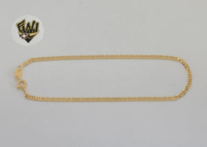 (1-0033) Gold Laminate - 2.5mm Mariner Link Anklet - 10” - BGF