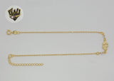 (1-0236) Gold Laminate - 2mm Zircon Elephant Anklet - 10" - BGF - Fantasy World Jewelry