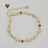 (1-0575) Gold Laminate - 6mm Elephants Bracelet - 8" - BGF - Fantasy World Jewelry