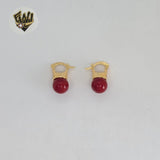 (1-1003) Gold Laminate - Colorful Beads Earrings - BGO