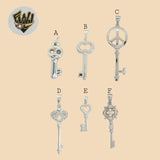(2-1643) 925 Sterling Silver - Key Pendants. - Fantasy World Jewelry