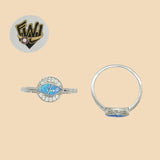 (2-5136) 925 Sterling Silver - Zircon Eye Opal Rings - Fantasy World Jewelry