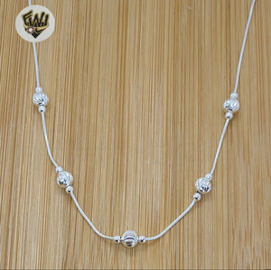 (sv-mgr-01) 925 Sterling Silver - Alternative Balls Link Chain. - Fantasy World Jewelry
