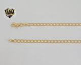 (1-1782-2) Gold Laminate - 3.5mm Flat Curb Link Chain - BGF