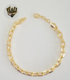 (1-60042) Gold Laminate - 6.5mm Paper Clip Link Men Bracelet- 8" - BGF - Fantasy World Jewelry