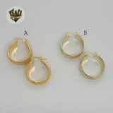 (1-2686) Gold Laminate - Hoops with Design - BGF - Fantasy World Jewelry
