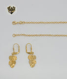 (1-6041) Gold Laminate - Rolo Link Heart Set - BGO - Fantasy World Jewelry
