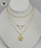 (1-6300) Gold Laminate - Chains Layering Necklace - BGF - Fantasy World Jewelry