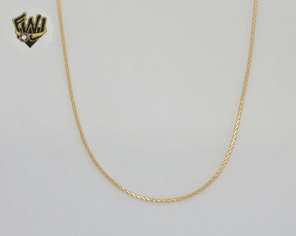 (1-1519-1) Laminado de oro - Cadena de eslabones de serpiente cuadrados de 1 mm - BGF