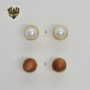 (1-1030-1) Gold Laminate - Half Ball Earrings - BGF