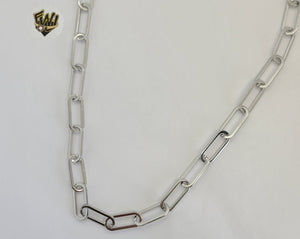 (4-3271) Stainless Steel - 7mm Paper Clip Link Chain. - Fantasy World Jewelry