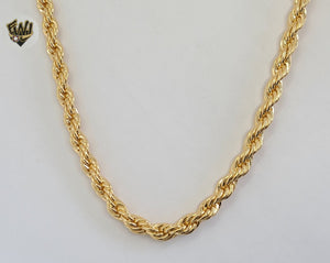 (1-1629-1) Gold Laminate - 6mm Rope Link Chain - 16" - BGF - Fantasy World Jewelry