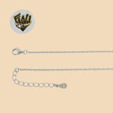 (2-66032) 925 Sterling Silver - 1mm Hamsa Hand Necklace - 16" - Fantasy World Jewelry