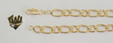 (1-60037) Gold Laminate - Men 7mm Link Bracelet- 8.5" - BGF - Fantasy World Jewelry
