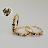 (1-3001-2) Gold Laminate - Crystals Band Ring - BGO - Fantasy World Jewelry