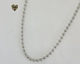 (4-3162-B) Stainless Steel - 4mm Balls Link Chain - 30" - Fantasy World Jewelry