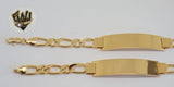 (1-60080) Gold Laminate - 7.5mm Link Men Bracelet w/Plate - 8" - BGF - Fantasy World Jewelry