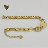 (4-4095) Stainless Steel - 5mm Alternative Link Bracelet. - Fantasy World Jewelry