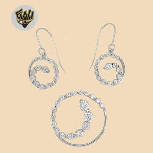 (2-6318) 925 Sterling Silver - Zircon Circle Set. - Fantasy World Jewelry