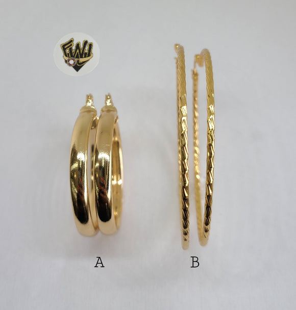 (1-2734-1) Gold Laminate Hoops - BGO - Fantasy World Jewelry
