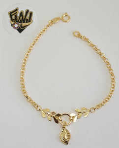 (1-0777) Gold Laminate - 3mm Rolo Link Bracelet w/ Charm - 7" - BGF - Fantasy World Jewelry